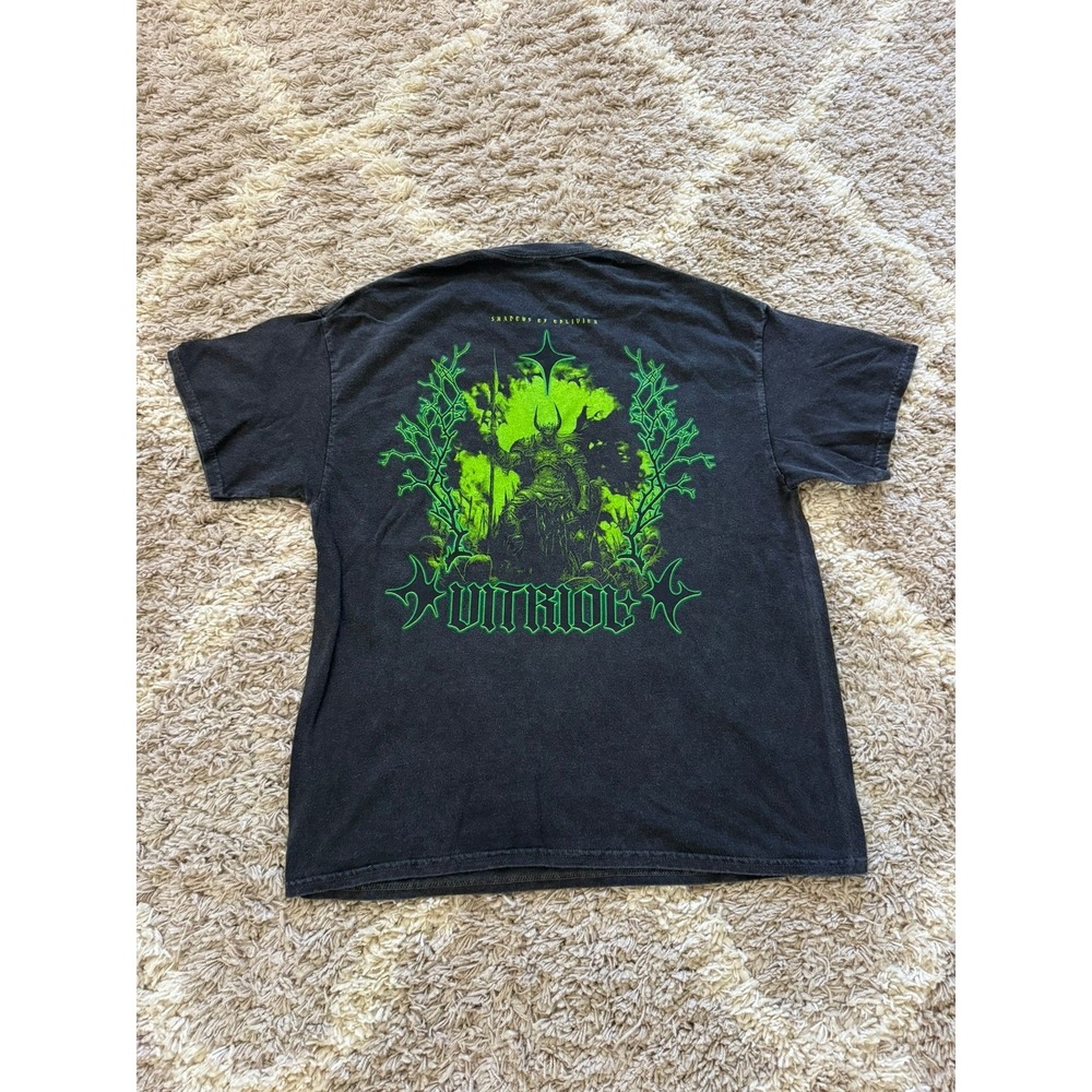Vitriol Shadows of Oblivion Graphic Tee Washed Black Neon Green XL - Picture 5 of 7
